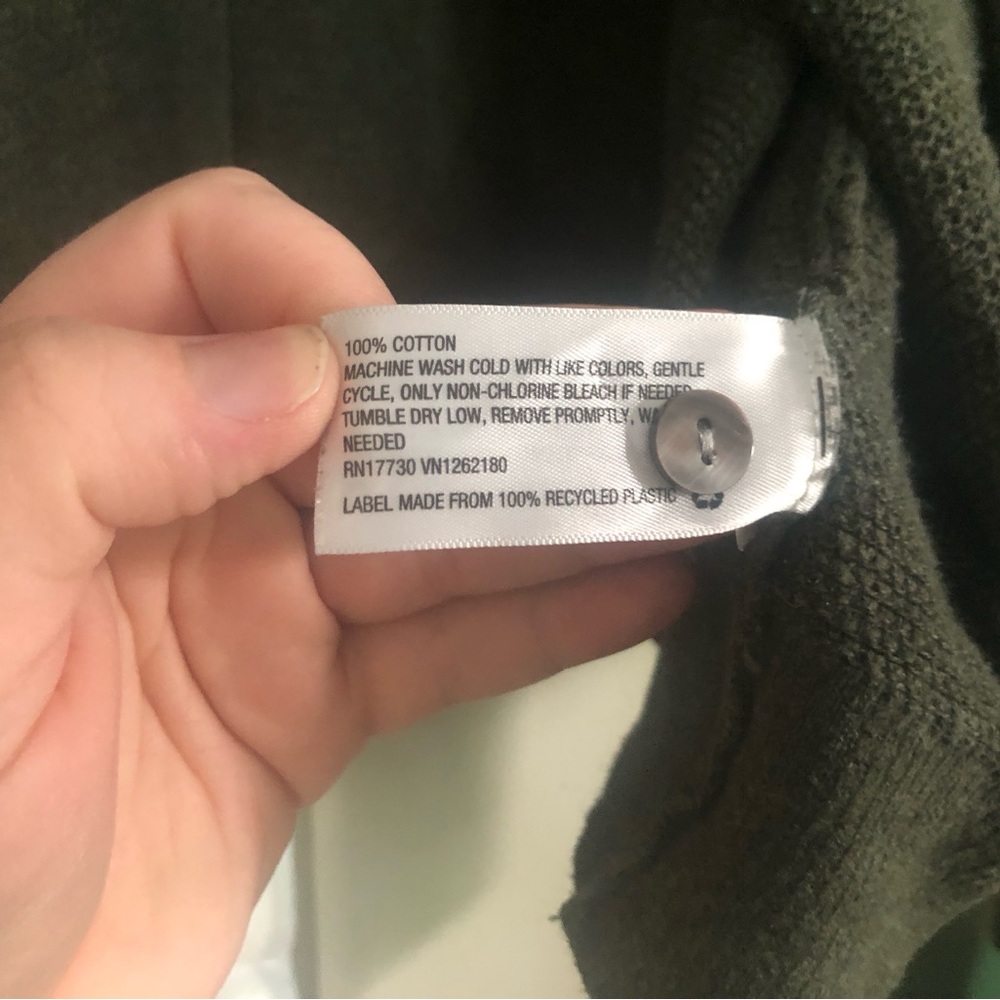Olive Green Cardigan Sweater - Picture 3 of 3
